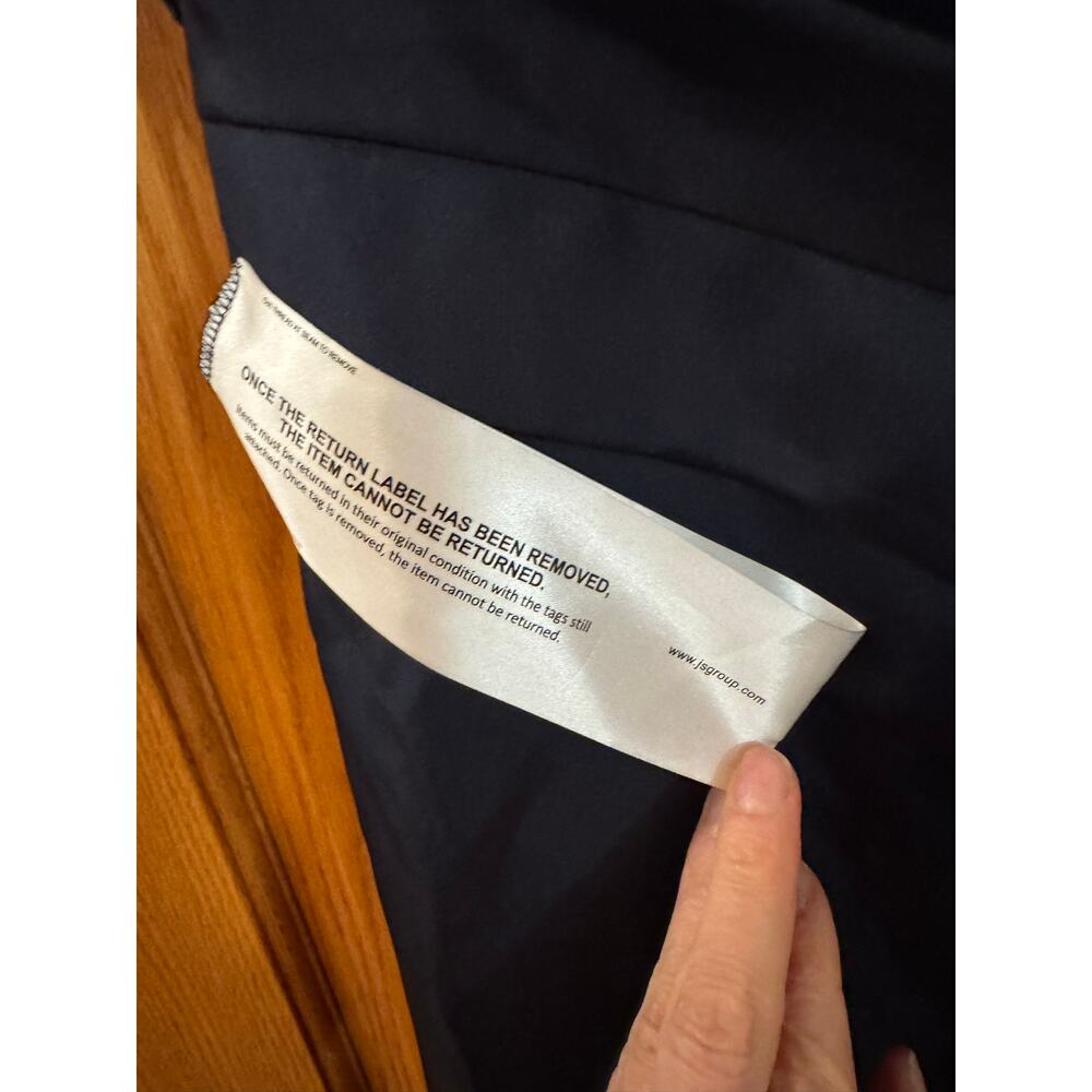 New Kay Unger Jillian One-Shoulder Gown Dark Midnight Blue Size 4 - Picture 8 of 8